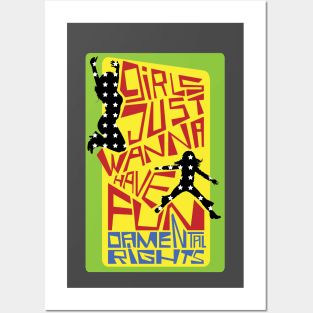 Politics T-Shirt : Girls just wanna have fundamental rights feminist tee Posters and Art